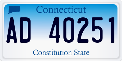 CT license plate AD40251