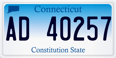 CT license plate AD40257