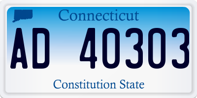 CT license plate AD40303