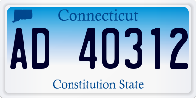 CT license plate AD40312