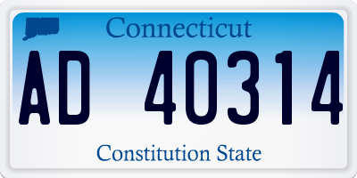 CT license plate AD40314
