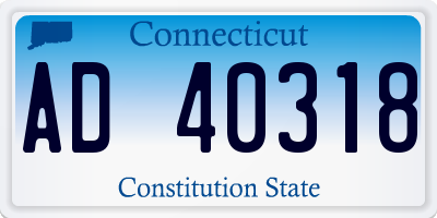 CT license plate AD40318