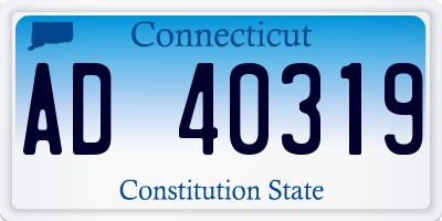 CT license plate AD40319