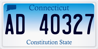 CT license plate AD40327