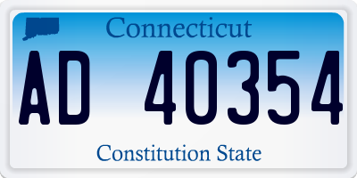 CT license plate AD40354