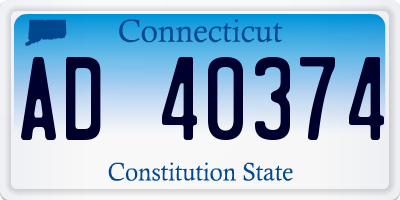 CT license plate AD40374