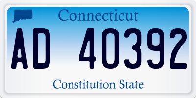 CT license plate AD40392