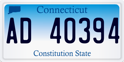 CT license plate AD40394