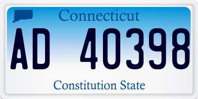 CT license plate AD40398