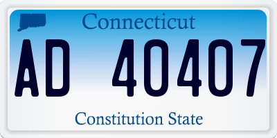 CT license plate AD40407