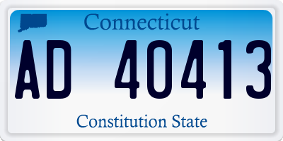 CT license plate AD40413
