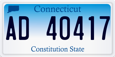 CT license plate AD40417