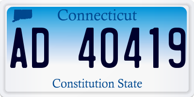 CT license plate AD40419