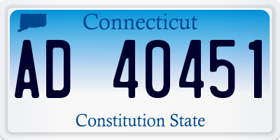 CT license plate AD40451