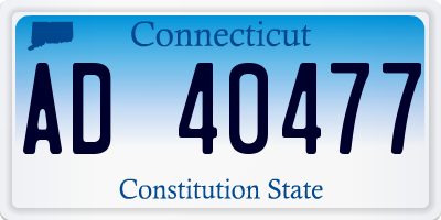 CT license plate AD40477