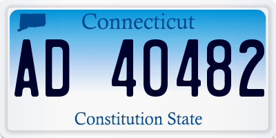 CT license plate AD40482