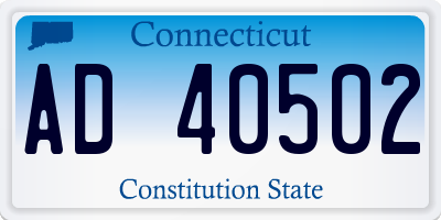 CT license plate AD40502