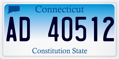 CT license plate AD40512