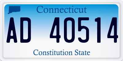 CT license plate AD40514