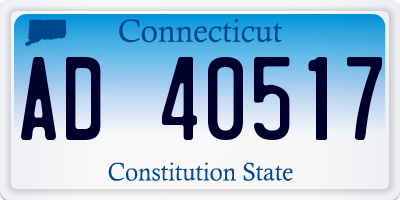 CT license plate AD40517