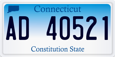 CT license plate AD40521