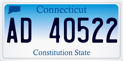 CT license plate AD40522