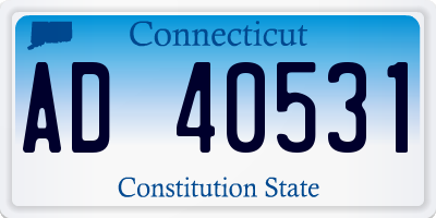 CT license plate AD40531