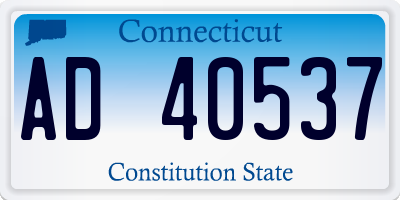 CT license plate AD40537