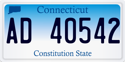 CT license plate AD40542