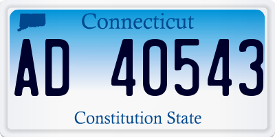 CT license plate AD40543