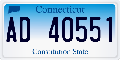 CT license plate AD40551