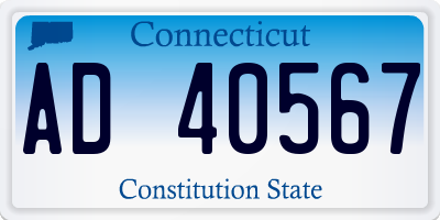 CT license plate AD40567