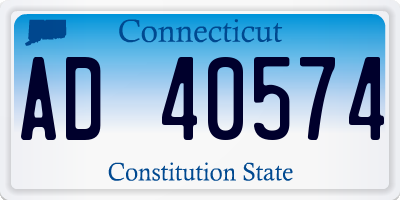 CT license plate AD40574