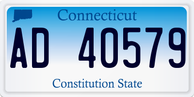 CT license plate AD40579