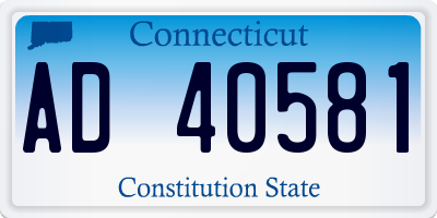 CT license plate AD40581