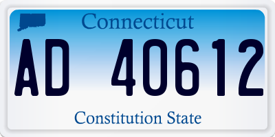 CT license plate AD40612