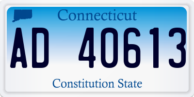 CT license plate AD40613