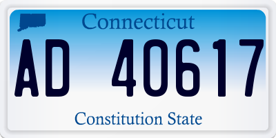 CT license plate AD40617