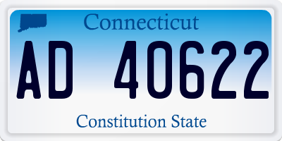 CT license plate AD40622
