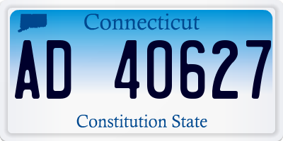 CT license plate AD40627