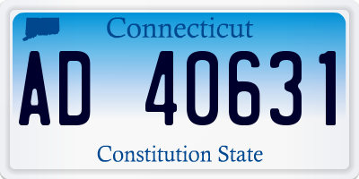 CT license plate AD40631