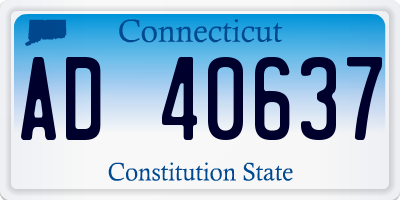CT license plate AD40637