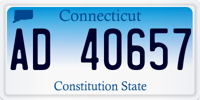 CT license plate AD40657