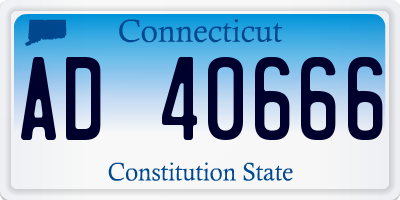 CT license plate AD40666
