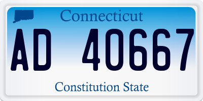 CT license plate AD40667