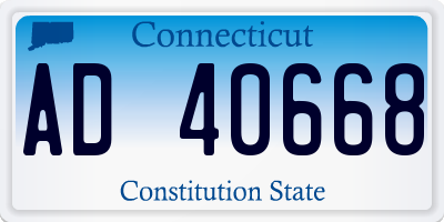 CT license plate AD40668