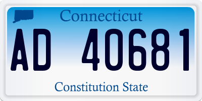 CT license plate AD40681