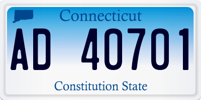 CT license plate AD40701