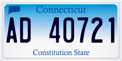 CT license plate AD40721
