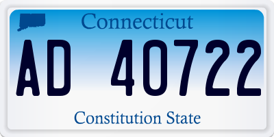 CT license plate AD40722